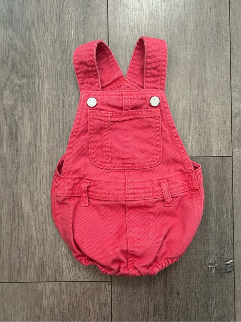 Pink Old Navy Twill Pop-Color Shortall Romper for Baby-Sz: 12-18 month